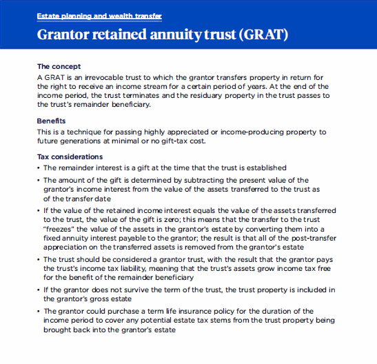 Grantor Retained Annuity Trust